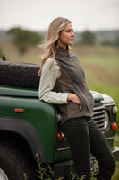Ladies Tweed Gilet - Forest Green