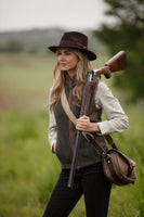 Ladies Tweed Gilet - Forest Green