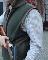 Mens Tweed Gilet - Forest Green