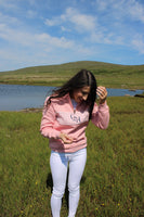 Ladies Quarter Zip - Baby Pink Houndstooth