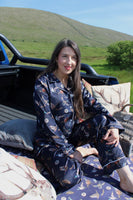 Navy Duck, Pheasant & Cartridge Print Pyjama Long Sleeved Top