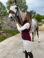 Ladies Tweed Gilet - Cranberry