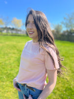 Ladies T-Shirt Baby Pink - Rathdale Collection