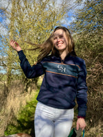 Unisex Quarter Zip - Classic Navy Tweed