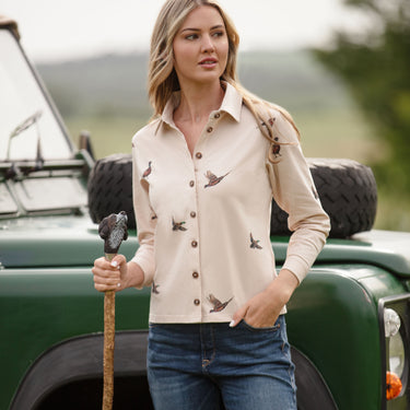 Ladies Wildfowl Country Shirt - Duck & Pheasant Print