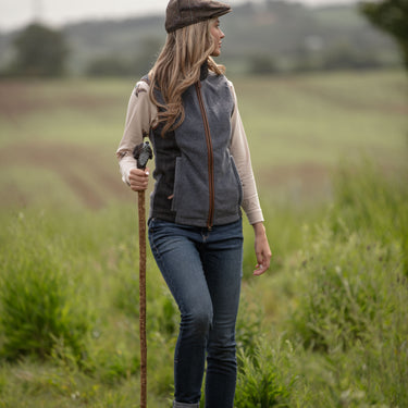Ladies Slate Grey Tweed Gilet