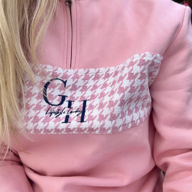 Baby Pink Houndstooth Quarter Zip