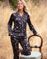 Navy Duck, Pheasant & Cartridge Print Pyjama Long Sleeved Top
