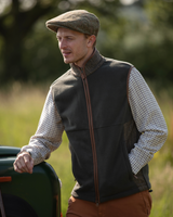 Mens Tweed Gilet - Forest Green