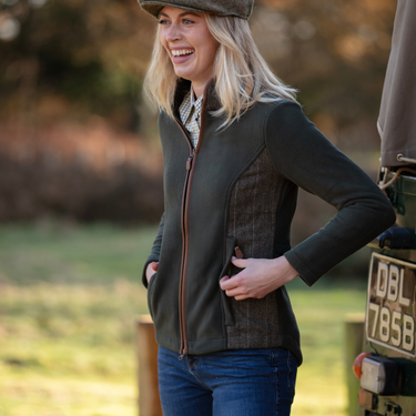 LADIES TWEED FLEECE - FOREST GREEN