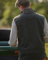 Mens Tweed Gilet - Forest Green