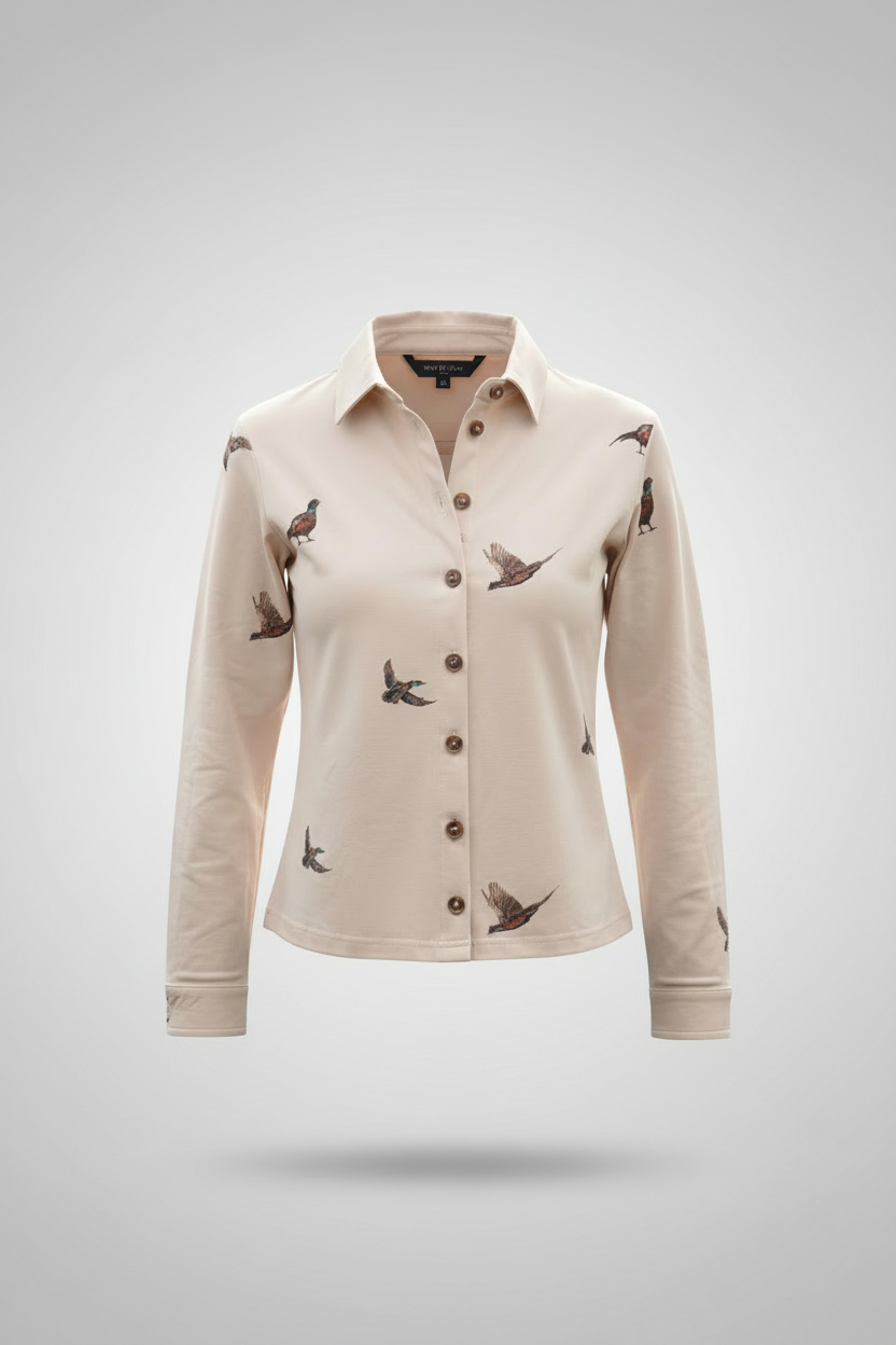Ladies Wildfowl Country Shirt - Duck & Pheasant Print