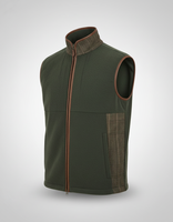 Mens Tweed Gilet - Forest Green