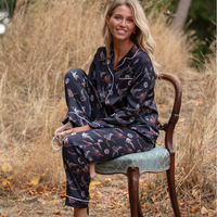 Navy Duck, Pheasant & Cartridge Print -Long Pyjama Set